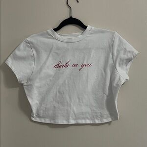 Windsor White Baby Tee- Drinks On You